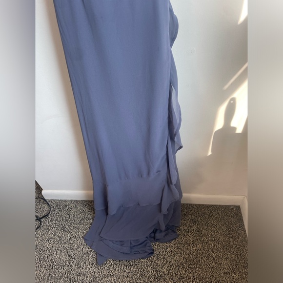 Lulu’s NWT Lace Up High Low Maxi Dress Granite Blue Dress Formal Medium J - Picture 7 of 8
